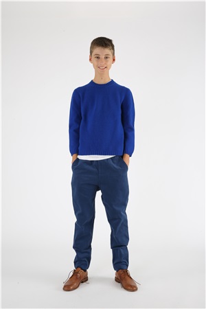 Crew neck long-sleeve blu royal