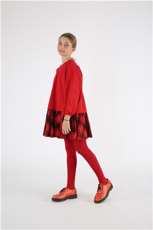 Oversize Dress in tartan red 