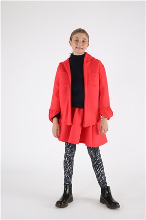 Sweatshirt with hood in magenta color