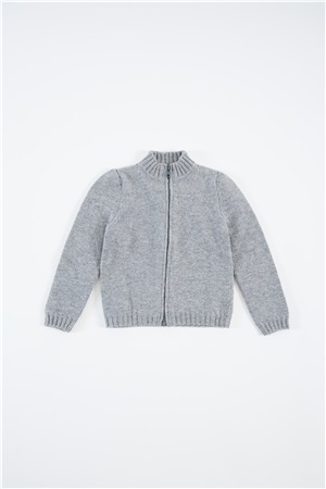 Bomber jacket in wool with zip silverf