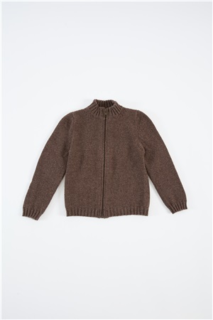 Bomber jacket in wool with zip armadillo