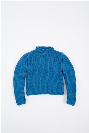 Macropunto mute neck sweater sky