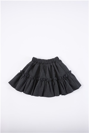 Skirt with ruffle dark grey