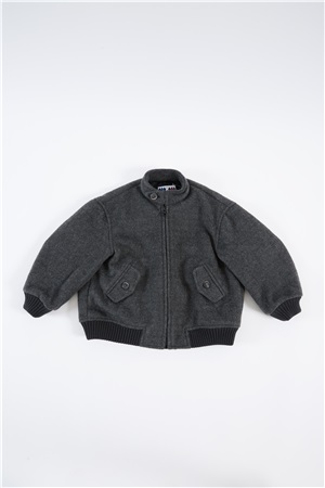 Bomber jacket in wool charcoal
