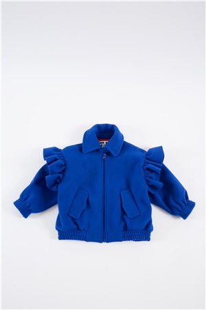Bomber jacket in wool with zip and rouges blu royal