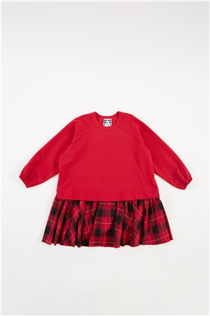 Oversize Dress in tartan red 