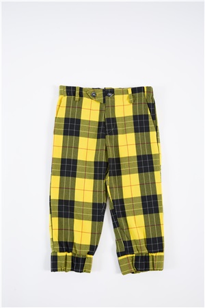 Trousers with straps in yellow tartan