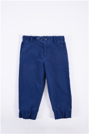Trousers with straps in blu color