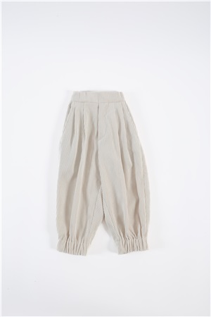 Low crotch trousers in ivory velvet