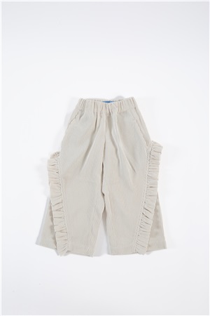 Trourser with ruffles snow color
