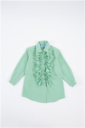 Shirt with rouges acqua marina