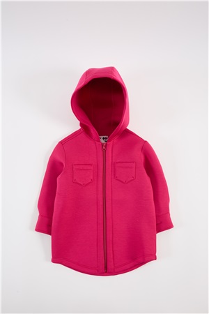 Shirt jacket with hood