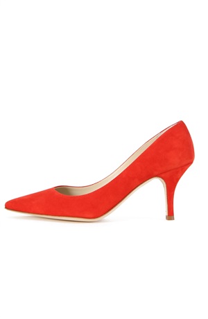 RED SUEDE PUMP 75MM