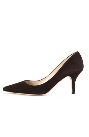 BROWN SUEDE PUMP 75MM