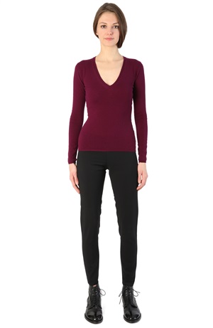 V-NECK CASHMERE TEE BEETROOT