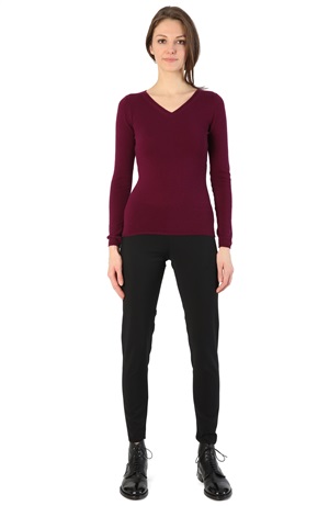 V-NECK CASHMERE TEE BEETROOT