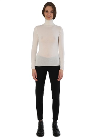 TURTLENECK CASHMERE TEE ICE WHITE