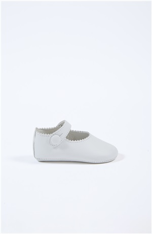 White Leather Baby Mary Jane Shoe