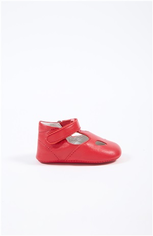 Red Baby T-Bar Shoe in Soft Leather
