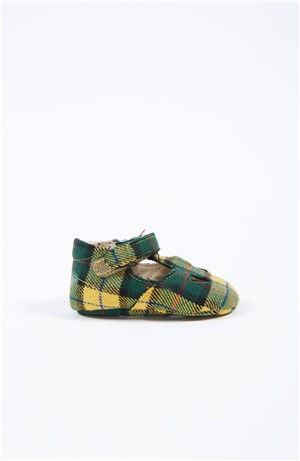 BABY SHOES IN YELLOW TARTAN 
