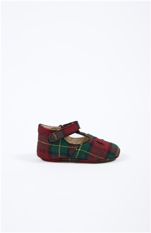 BABY SHOES IN PORPORA TARTAN 