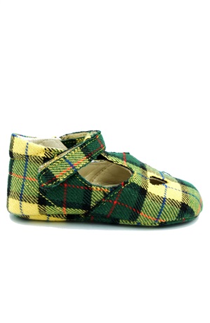 BABY SHOES IN YELLOW TARTAN 