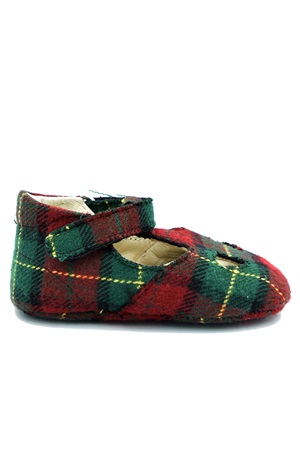 BABY SHOES IN PORPORA TARTAN 