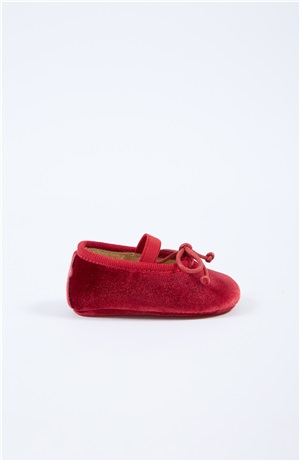 BALLERINA IN VELVET RED WITH ELASTIC