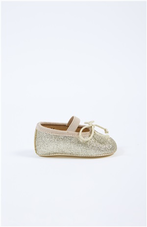 Gold Glitter Baby Ballet Shoe