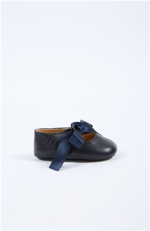 Blu Baby Ballet Shoe with Satin Ribbon