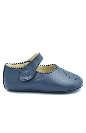 BALLERINA IN CALF LEATHER BLU MARINE