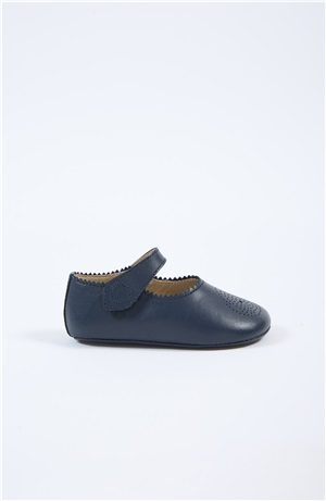 BALLERINA IN CALF LEATHER BLU MARINE