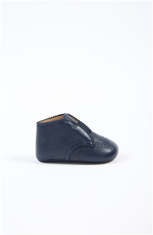 Soft Navy Leather Baby Shoes