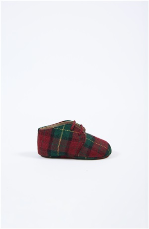 BABY SHOES LACE UP IN PORPORA TARTAN