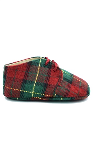 BABY SHOES LACE UP IN PORPORA TARTAN