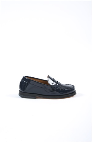 Goodyear welted penny loafers in NAVY polished calf VENDOR