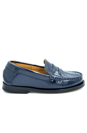Goodyear welted penny loafers in NAVY polished calf VENDOR