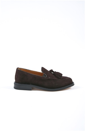 GOODYEAR WELTED PENNY LOAFERS DARK BROWN SUEDE
