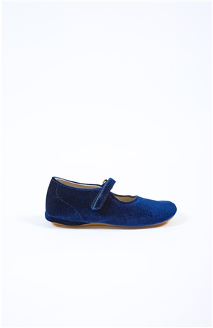 BALLERINA  VELVET MARY JANE BLU