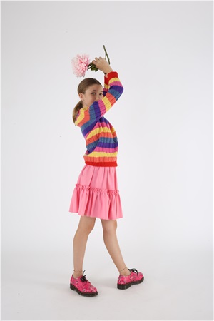 skirt with pink ruffle pink